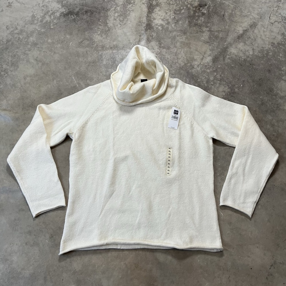 Gap Sweater Womens Size XL Cream Cowl Neck‎ Wool Blend Pullover Long Sleeve